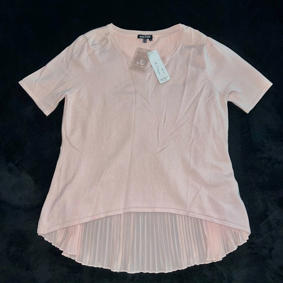 MARBLE Tops - MARBLE Women’s Blouse, Light Pink/Mauve, Pleated, Size Large, NWT